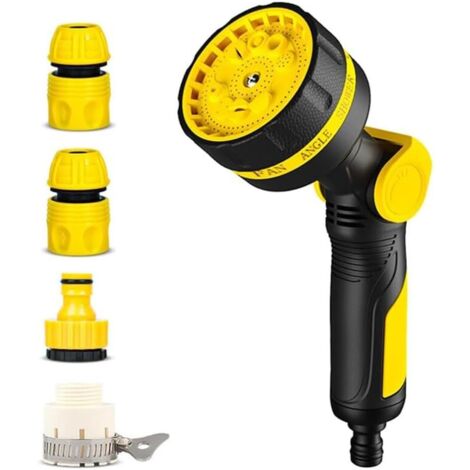 (Accesorios para pistolas de agua) Pistola rociadora de agua para manguera de jardín de 10 funciones con boquilla multi-ajustable