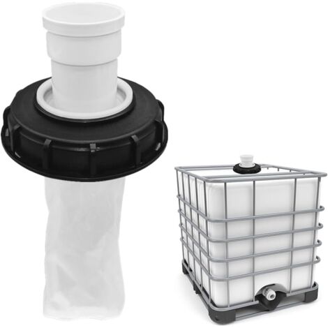 Accesorios para tapa de filtro IBC, accesorios para tanque IBC, tapa de filtro de nailon de 165 mm con tapa de barril de arcilla, red de filtro para tanque de agua de lluvia IBC/cabezal recto