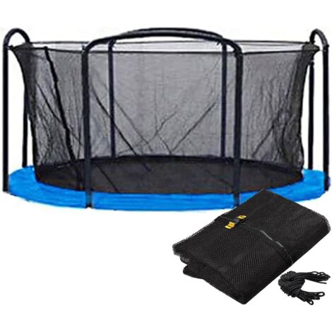 Accesorios para trampolín: red de PP para trampolín, resistente a los rayos UV, con 8 postes de repuesto (solo red), red de seguridad para saltos de 3,06 m.