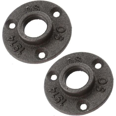 Accesorios para tuberías de hierro fundido maleable, 2 piezas, brida de pared/suelo, industriales, inoxidable, 3