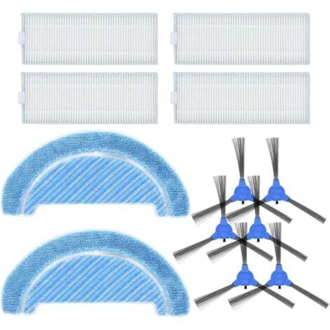 Accesorios Repuestos para Cecotec Robot Aspirador Conga Serie 1090 Kit de repuestos con 4 filtros, 6 cepillos