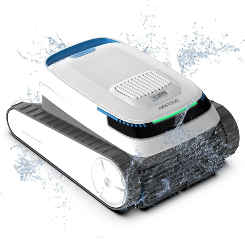 Robot Piscine sans Fil, nettoie les Fond et Parois Ligne d'Eau, Aspirateur Nettoyeur de Piscine pour Piscines Creusées et hors Sol, Dure 120 Minutes