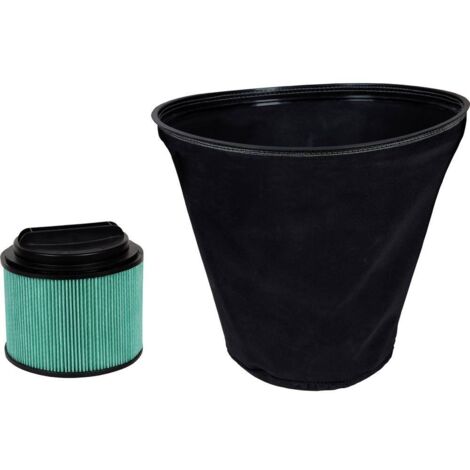 Accessoire aspirateur Einhell 2351250 – Système de filtration double – Filtre plissé 150mm – Sac à poussière fine 320mm – Aspiration à sec
