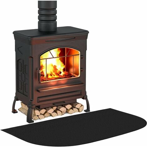 Ikado - Tapis de protection anti feu cheminée - ignifuge - dessin carreaux-  95 x 160 cm