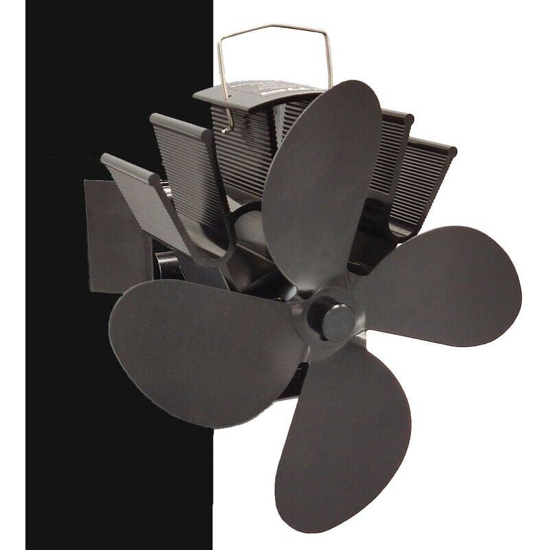 Shmshng - Accessoire de cheminée et poêle,Ventilateur Poele à Bois, 4 Pales Silencieux Ventilateur Cheminee, Fixe sur Tuyau, Ventilateur de Poêle