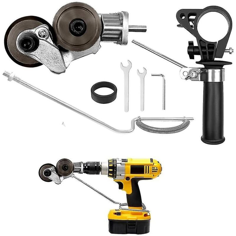 Fei Yu - Accessoire de coupe-plaque pour perceuse électrique Coupe-métal Coupe-tôle Accessoire de perceuse à double tête