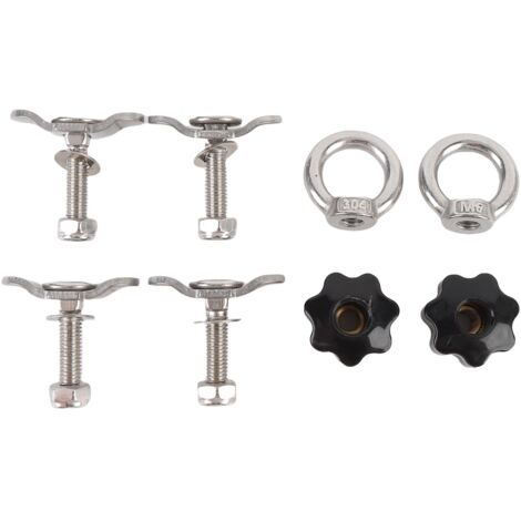 [Accessoire de fixation pour L Track] Kit de 4 tiges filetées double ergots M8x40mm avec écrous - Acier inoxydable pour camion, remorque, RV