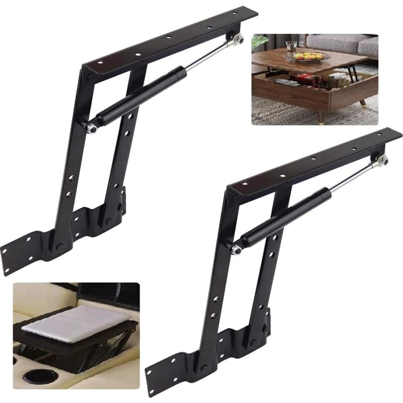 Alovez - Accessoire de levage,2 Pièces Pliage Ascenseur 50kg / 100lb Soulever Haut Table Basse Cadre De Levage Lift Up Ressort Mécanisme