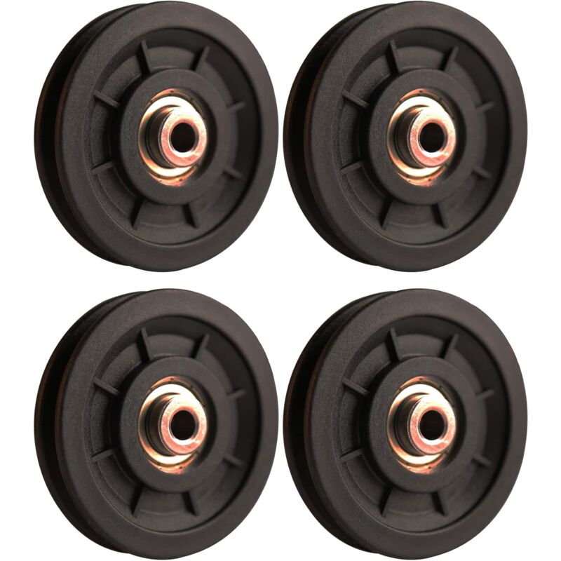 Accessoire de levage,4 pcs 110 mm Roulement Poulie Nylon, Poulie Musculation, Roue Universelle pour câble Machine Gym équipement Porte de Garage