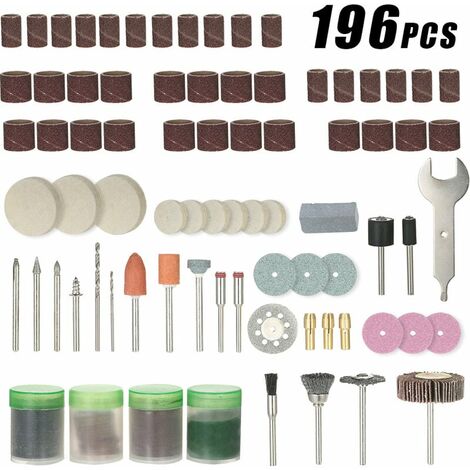 Accessoire De Meulage De Meulage De Poncage, Avec Boite De Rangement, 196Pcs - MSBD