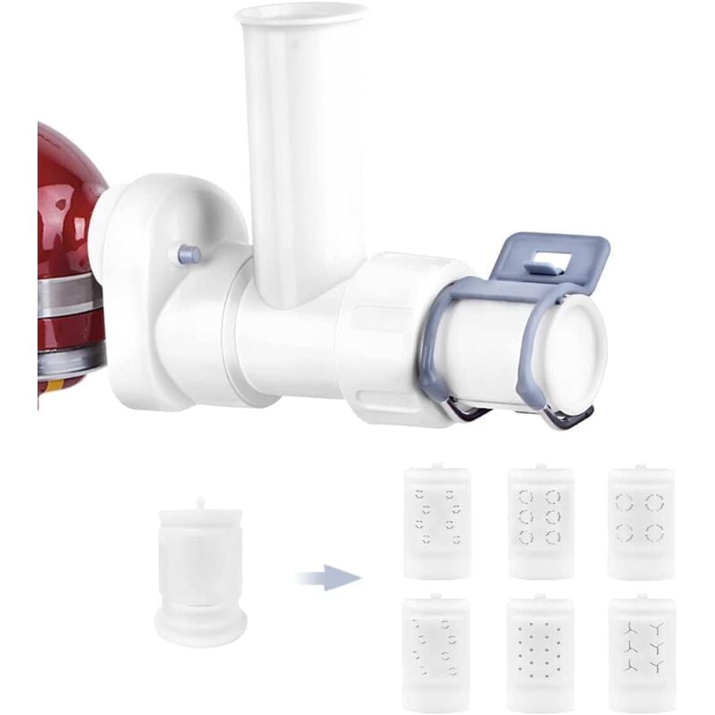 Accessoire de pâtes pour mixeur KitchenAid avec 6 formes différentes de sortie de pâtes, accessoire durable pour mixeur KitchenAid