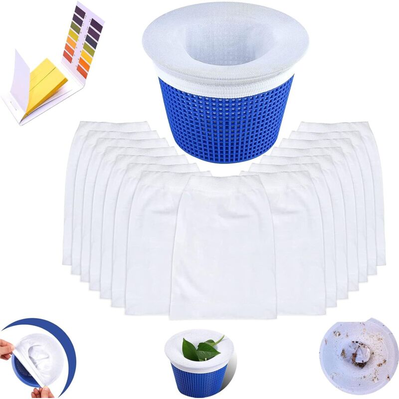Accessoire de piscine,Chaussette piscine,Chaussette filtre Piscine,Prefiltre Réutilisable et Super Élastique pour Peuvent Emprisonner