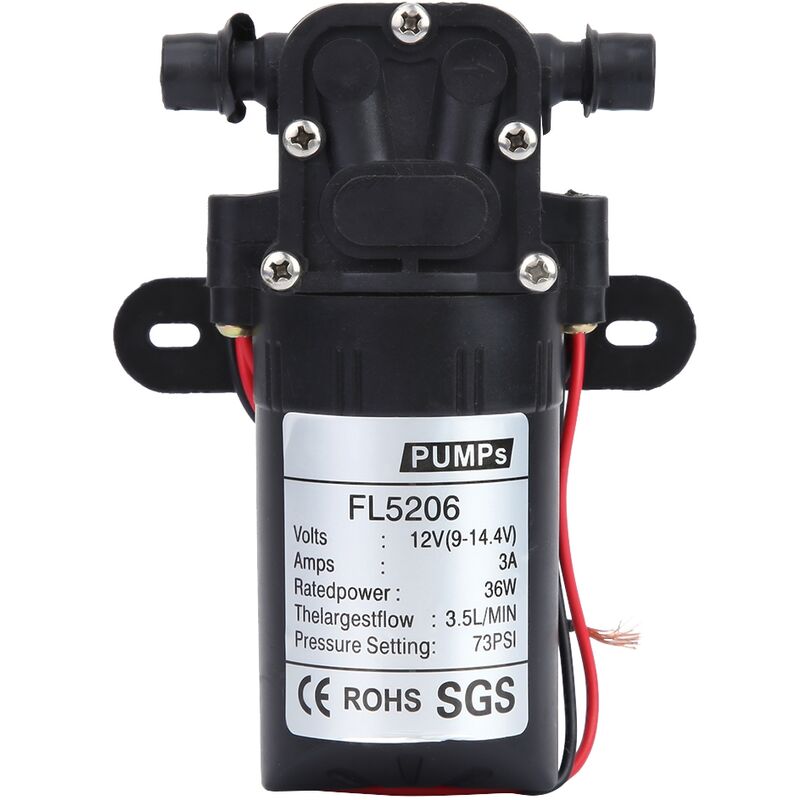 Eosnow Accessoire de pompe à eau à diaphragme électrique agricole à double tube droit 36W DC12V