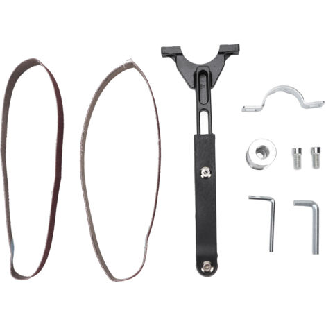 Accessoire de ponceuse à bande pour meuleuse d'angle, adaptateur de ponceuse à bande de précision avec 2 bandes abrasives pour le meulage des points de soudure et du bois.