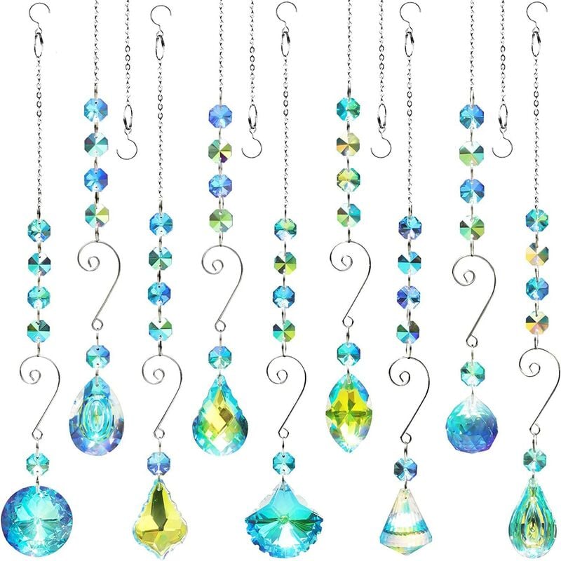 Jusch - Accessoire de protection solaire, lot de 9, verre, 40 cm, multicolore