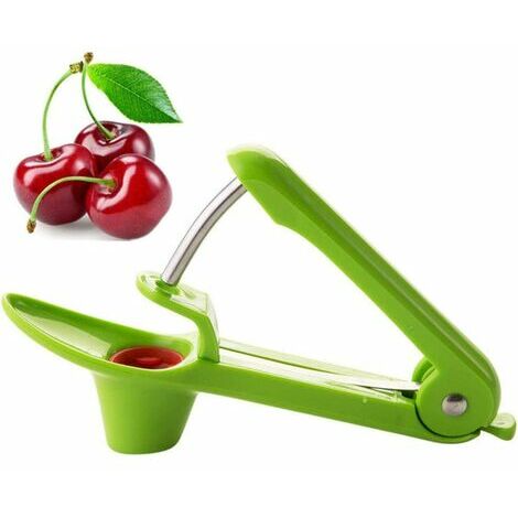 Accessoire de rangement pour cuisine, Dénoyauteur Cerise Outil Denuclear Cherry Cerise à la bienveillance Créatif Cuisine Cerise carottier Corer Pitter Extracteur Fonepro Vert