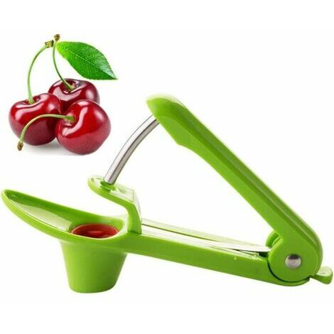 Accessoire de rangement pour cuisine, Dénoyauteur Cerise Outil Denuclear Cherry Cerise à la bienveillance Créatif Cuisine Cerise carottier Corer Pitter Extracteur Fonepro Vert