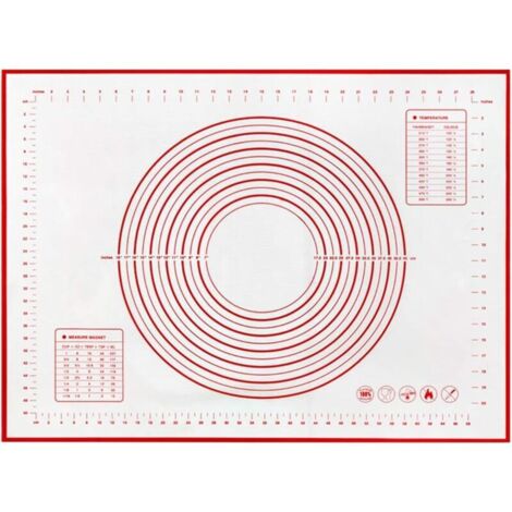 Accessoire de rangement pour la cuisine, tapis de cuisson réutilisable en silicone 60 x 40 cm, avec fonction de mesure, antidérapant et antiadhésif - RAPANDA