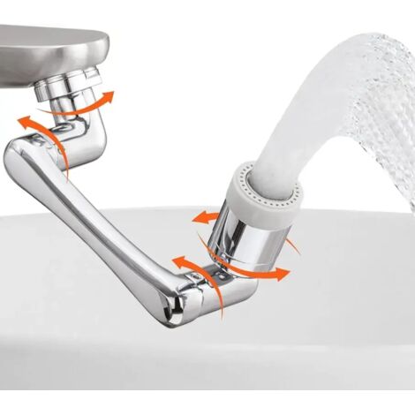 Accessoire de robinet de salle de bain, rallonge de robinet pivotante avec économiseur d'eau, aérateur pivotant Spurtar 1440, rallonge de robinet multifonctionnelle pour cuisine avec régulateur de déb