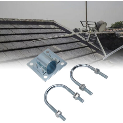 Accessoire de Support d'Antenne en Alliage d'Aluminium - MountingKit Pro - Stabilité et Orientation Flexible - Pour Mur et Toiture (1 Set 3 Pièces)