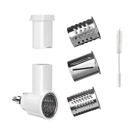 COOCHEER Accessoire de Trancheuse de légumes pour KitchenAid Robot Pâtissier, Râpe à Fromage, Râpe à Légumes avec 3 Lames en Acier Inoxydable,Accessoire de Râpe Coupe-légumes
