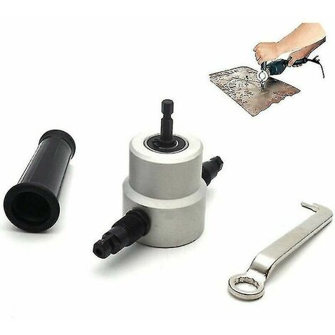 -Accessoire grignoteuse à tôle compatible avec perceuse à tôle à double tête
