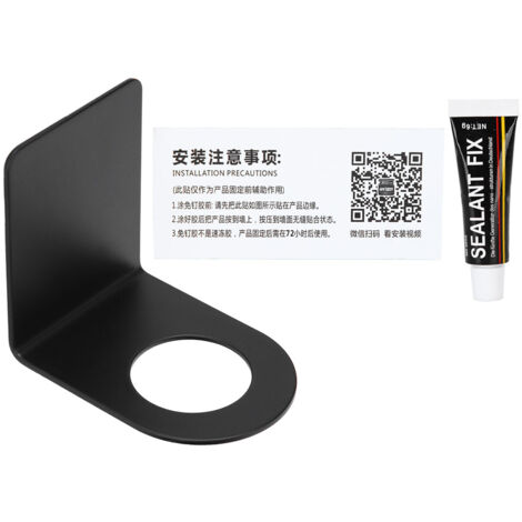 Accessoire mural autocolant pour bouteilles de savon en acier inoxydable noir - Porte-déversoir sans perçage pour salle de bains et cuisine