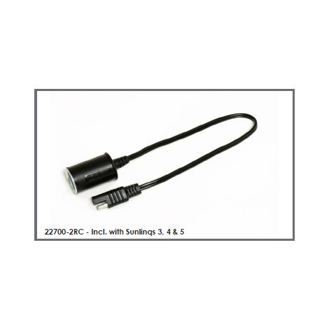Prise allume cigare femelle à Sae avec connecteur de déconnexion rapide Sae  2 broches fiche câble d'extension 14AWG - Type Black