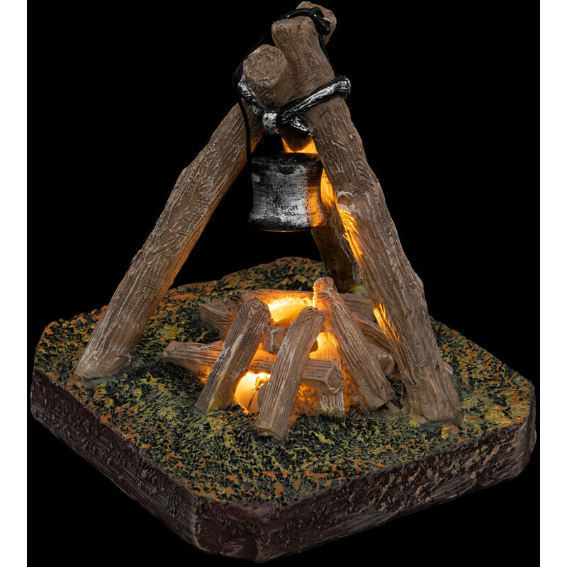 Accessoire pour crèche de Noël - Au Coin du feu lumineux à led - Feeric Christmas