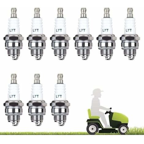 Accessoire pour débroussailleuse, Lot de 10 Bougie D'allumage L7T Bougie Tronconneuse Débroussailleuse Tondeuse pour Moteur à Deux Temps Taille Haie Débroussailleuse （Argent）