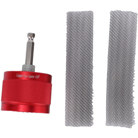 Accessoire pour Électroportatif Nettoyeur de Tube Cuivre 3/4 Inch avec 2 Brosses Remplaçables Aluminium et Inox
