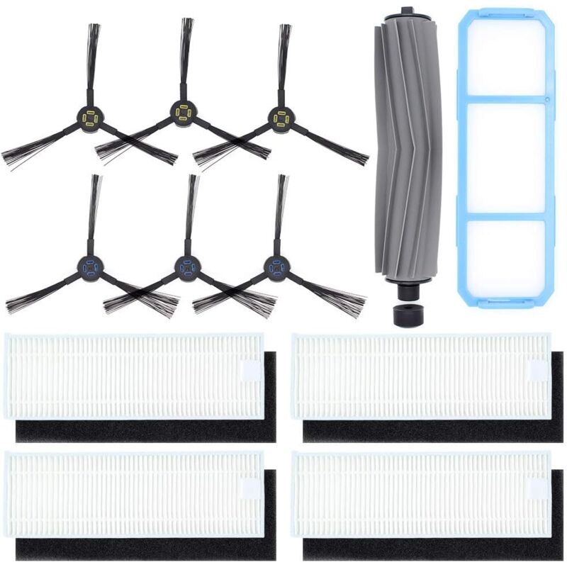 Alovez - Accessoire pour ilife A7 A9S Aspirateur Robot, Kit de remplacement compris 1 brosse principale, 6 brosses latérales, 4 filtres, 1 filtre