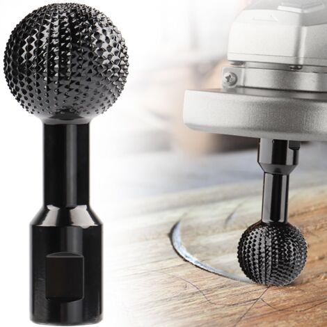 Accessoire pour meuleuse d'angle à gouge sphérique - Fraise rotative sphérique à 360° pour le tournage rapide du bois, tête de meulage sphérique en acier robuste avec dents abrasives (fabrication de b