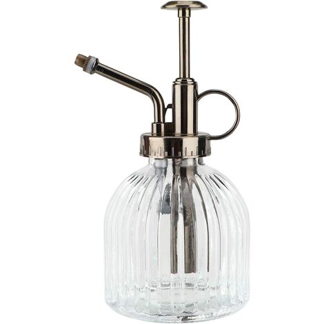 Accessoire pour pulvérisateur Flacon vaporisateur en verre pour plantes 200 ml, vaporisateur d'arrosage pour plantes, petit arrosoir décoratif de style vintage pour jardinage avec pompe supérieure, transparent - Dégager