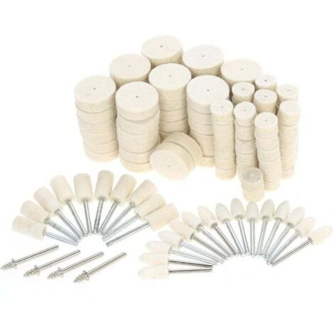 Accessoire pour une meuleuse,129 pcs Abrasif Polissage Roue Outils De Polissage Laine Feutre Métal Surface Polissage Accessoires pour Dremel Rotary Outil，CMODIHI