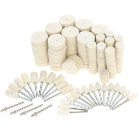 Accessoire pour une meuleuse,129 pcs Abrasif Polissage Roue Outils De Polissage Laine Feutre Métal Surface Polissage Accessoires pour Dremel Rotary Outil，CMODIHI