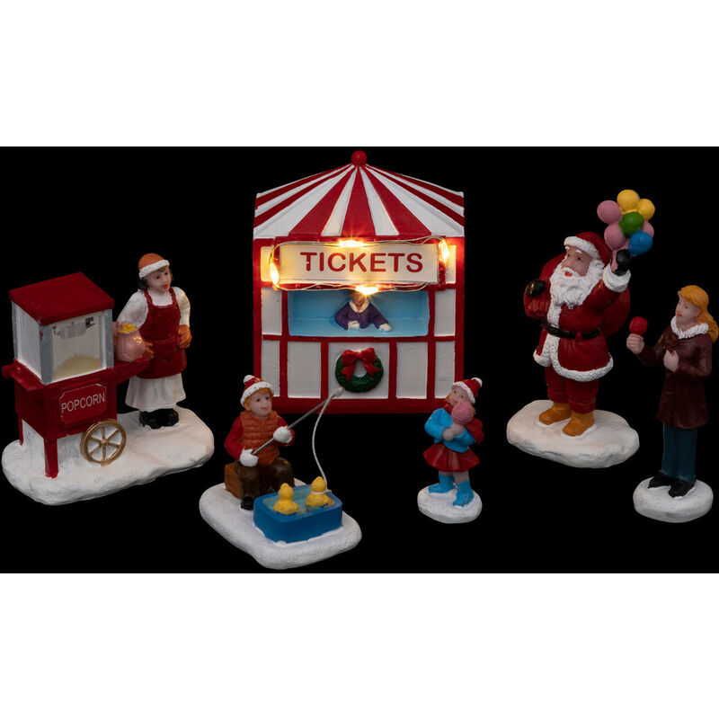 Fééric Lights And Christmas - Accessoire pour village de noël Set 6 pièces Fête Foraine lumineuse 4 led - Feeric Christmas - Multicolore