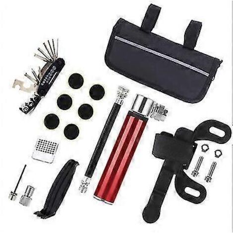 Accessoire vélo 16 en 1 Outils multifonctions de réparation de vélo Kit de réparation de vélo complet en métal