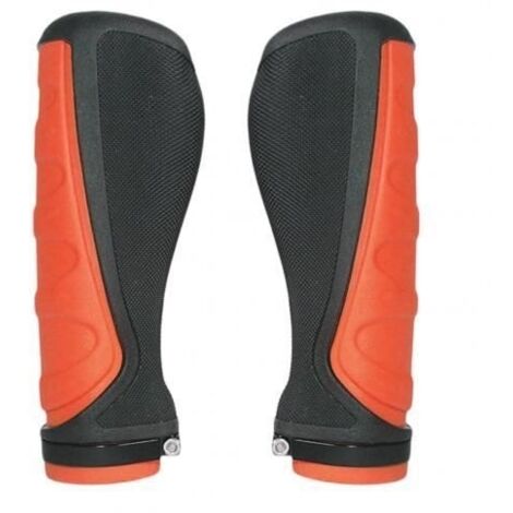 Accessoire vélo,1 paire ergonomique confortable ultraléger caoutchouc anti-dérapant vélo guidon de vélo poignée - Type Orange Black