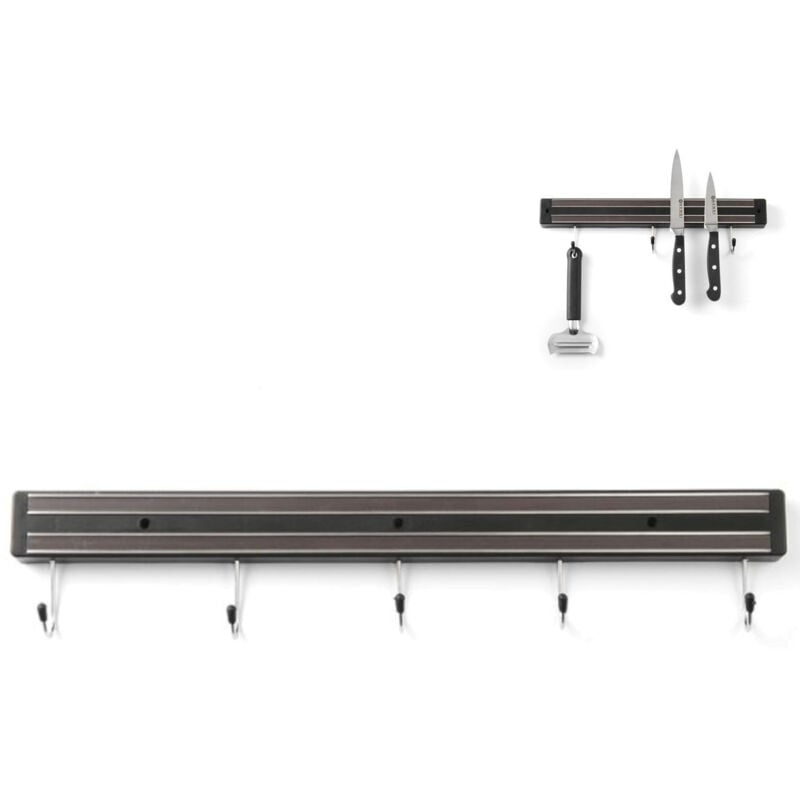 Bande magnétique pour couteaux avec crochets, longueur 450 mm Hendi 820308