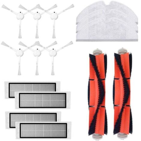 Accessoires Aspirateur Robot 2 Brosses Principales 3 Chiffons 6 Latérales 4 Filtres Nettoyage