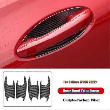 Accessoires auto ABS pour Mercedes-Benz Classe C W206 C200 C220 C260 C300 (à partir de 2022) : cache-poignée de porte extérieure, autocollant style C