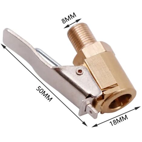 Accessoires auto pour compresseur : mandrin de gonflage de pneu en laiton de 8 mm, clip de serrage, adaptateur de valve.-AquaForge