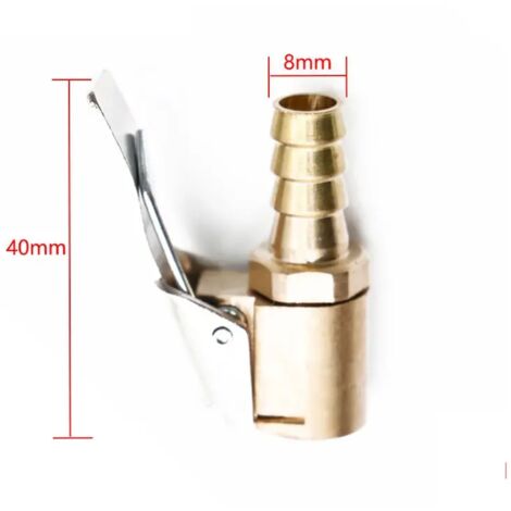 Accessoires auto pour compresseur : mandrin de gonflage de pneu en laiton de 8 mm, clip de serrage, adaptateur de valve.-AquaForge