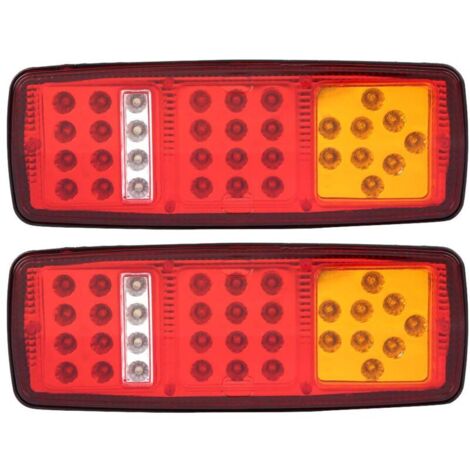accessoires caravane clignotant arrière pour feu arrière led depanneuse pour feux arrière remorque voiture 2 Pcs LED Feux Arrière 12V Camion Remorque RV Feux Arrière Bar Super Lumineux Rouge-A