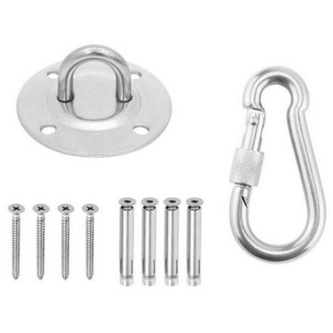 Accessoires de balançoire, support de hamac de yoga en acier inoxydable plaque fixe sac de sable boucle supérieure pivotante crochet de chaise suspendu plaque de suspension ronde fixe porteuse une piè