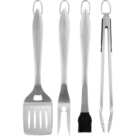 Accessoires de barbecue robustes 4 pièces pour Top Chef - Ensemble d'ustensiles de barbecue professionnels et ustensiles de base pour cuisine extérieure de restaurant d'arrière-cour