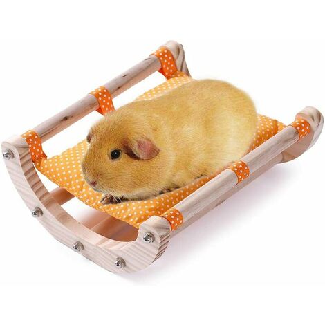 Accessoires de Cage de cochon d'inde pour lit de Hamster et jouets mignon hamac en bois cachette doux chaud coton fournitures ménagères taille L