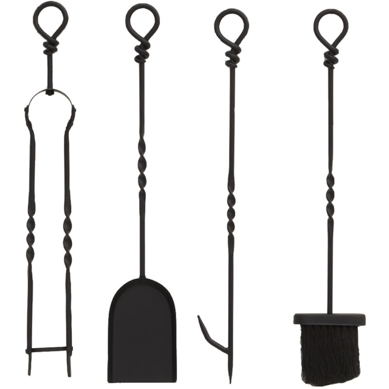 Aubry Gaspard - Accessoires de cheminée en fer forgé (Lot de 4)