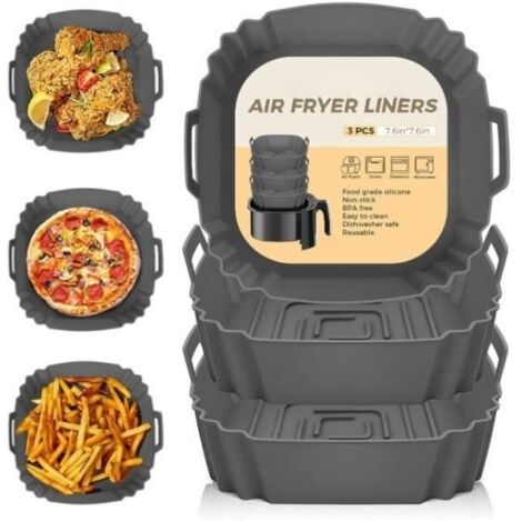 Accessoires de cuisine - Silicone - Moule Air Fryer - Réutilisable - Compatible lave-vaisselle - 3 pièces